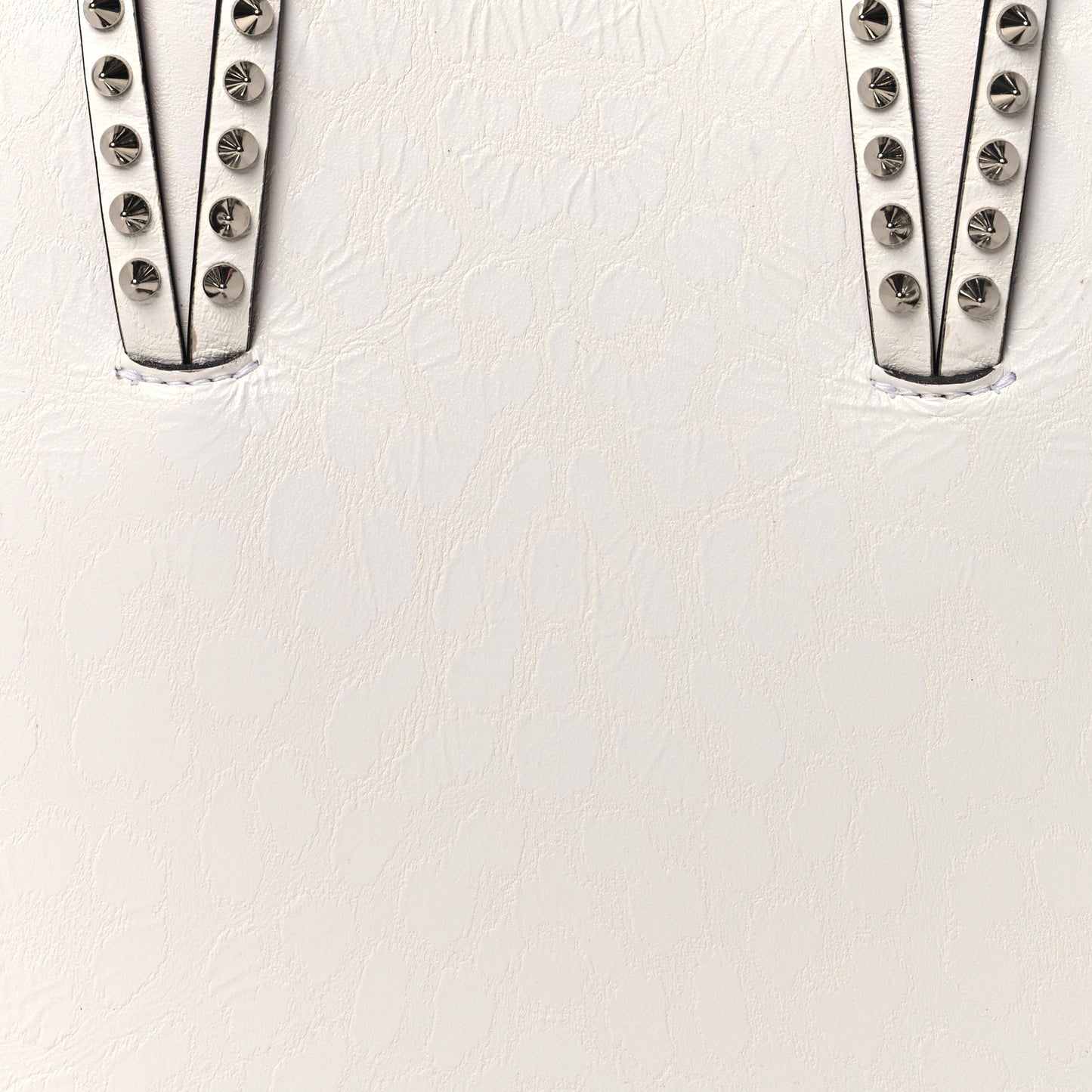 Calfskin Leopard Print Spikes Small East West Cabata Tote Snow