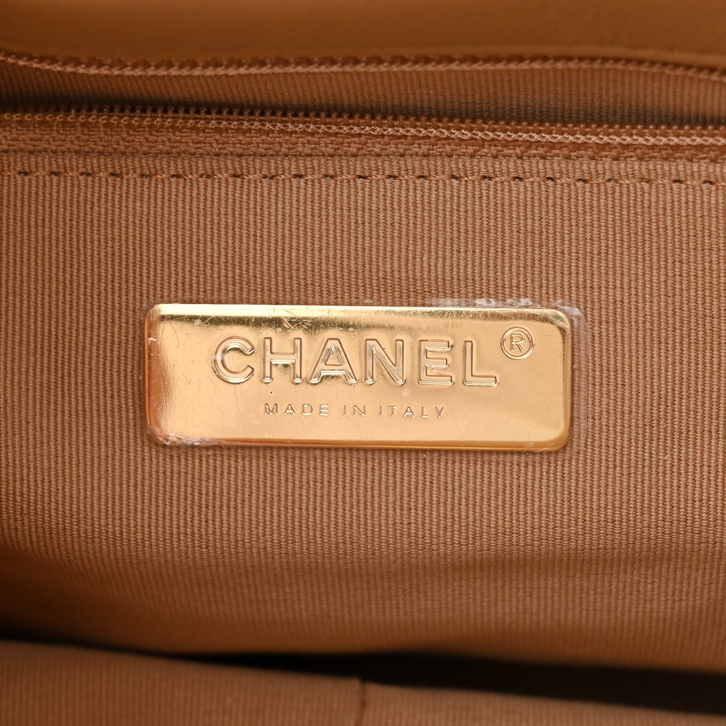 Lambskin Quilted Medium Chanel 19 Flap Dark Beige