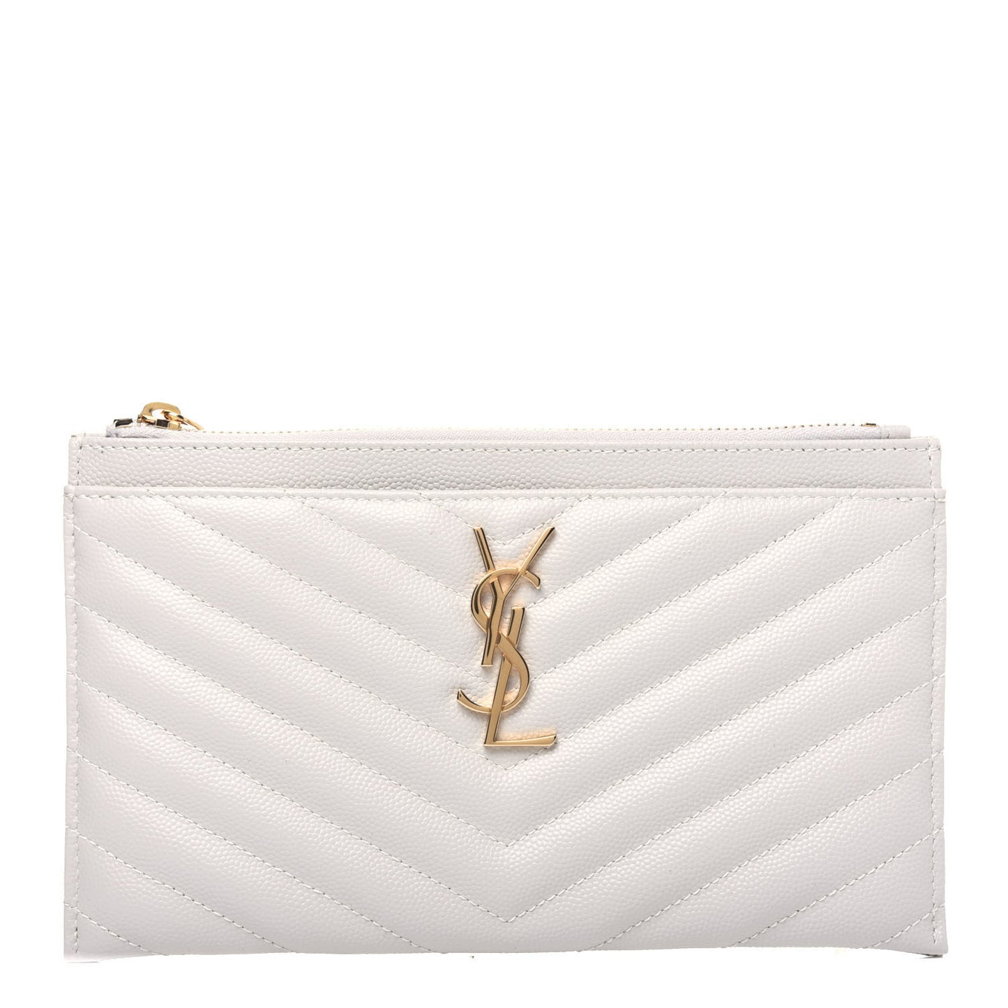 Grain De Poudre Chevron Monogram Bill Pouch Crema Soft