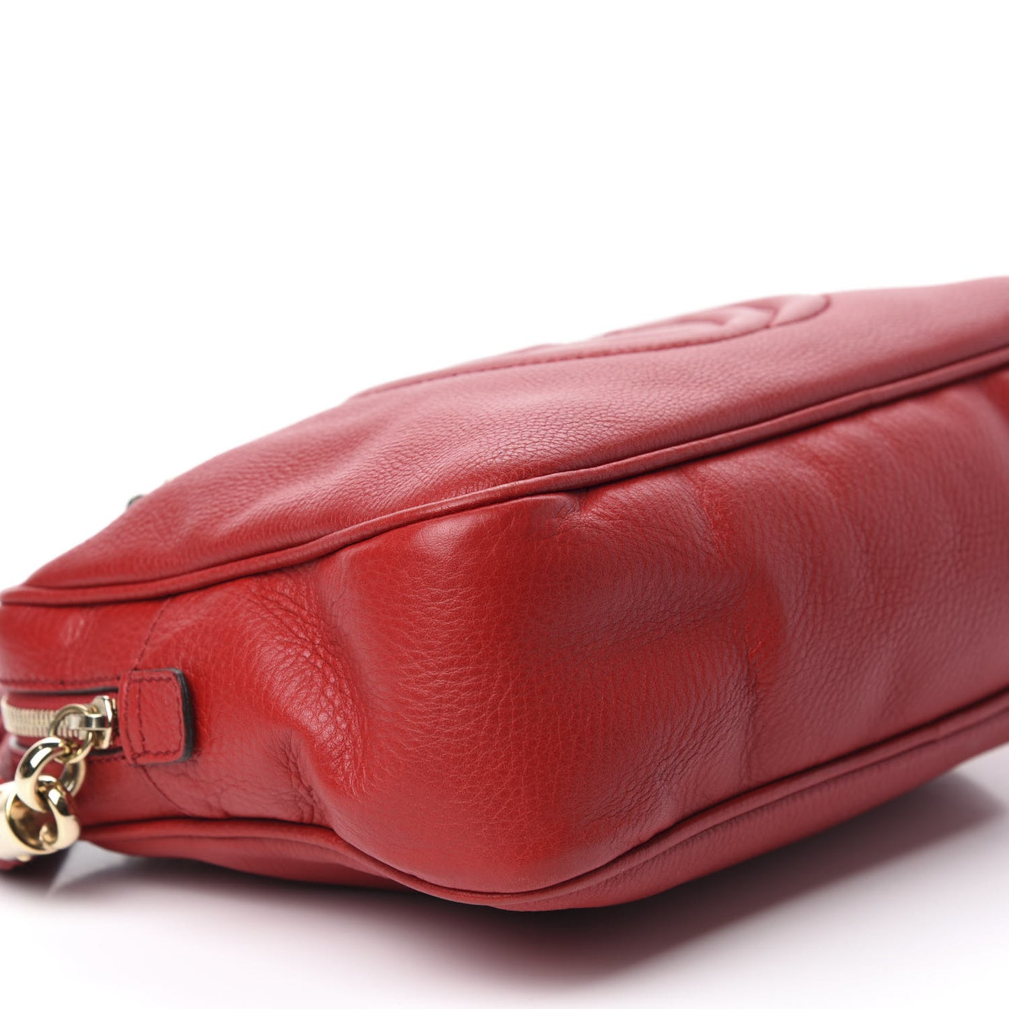 Pebbled Calfskin Small Soho Bowler Red