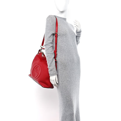 Gucci Pebbled Calfskin Large Soho Hobo Tabasco Red 2 of 11