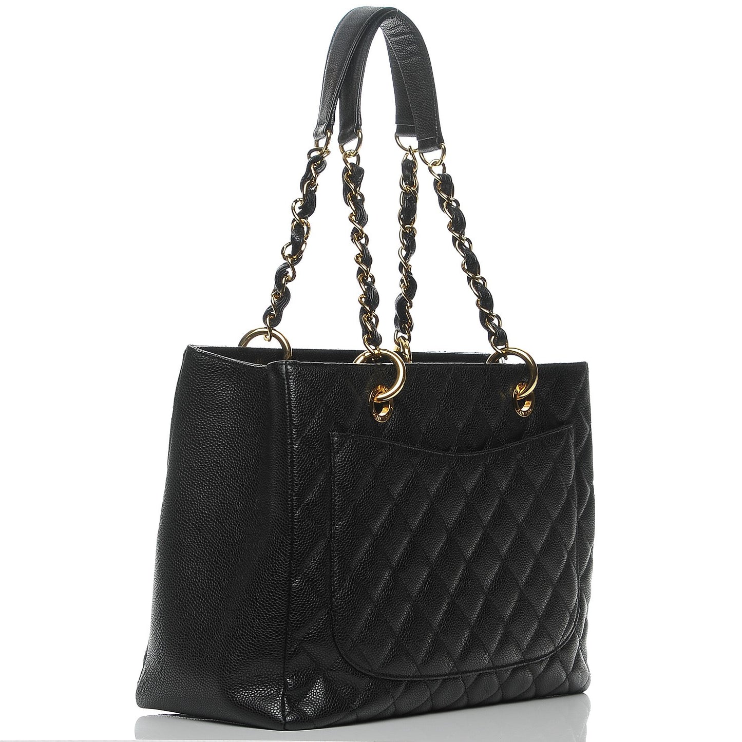 Caviar Quilted Grand Shopping Tote GST Black