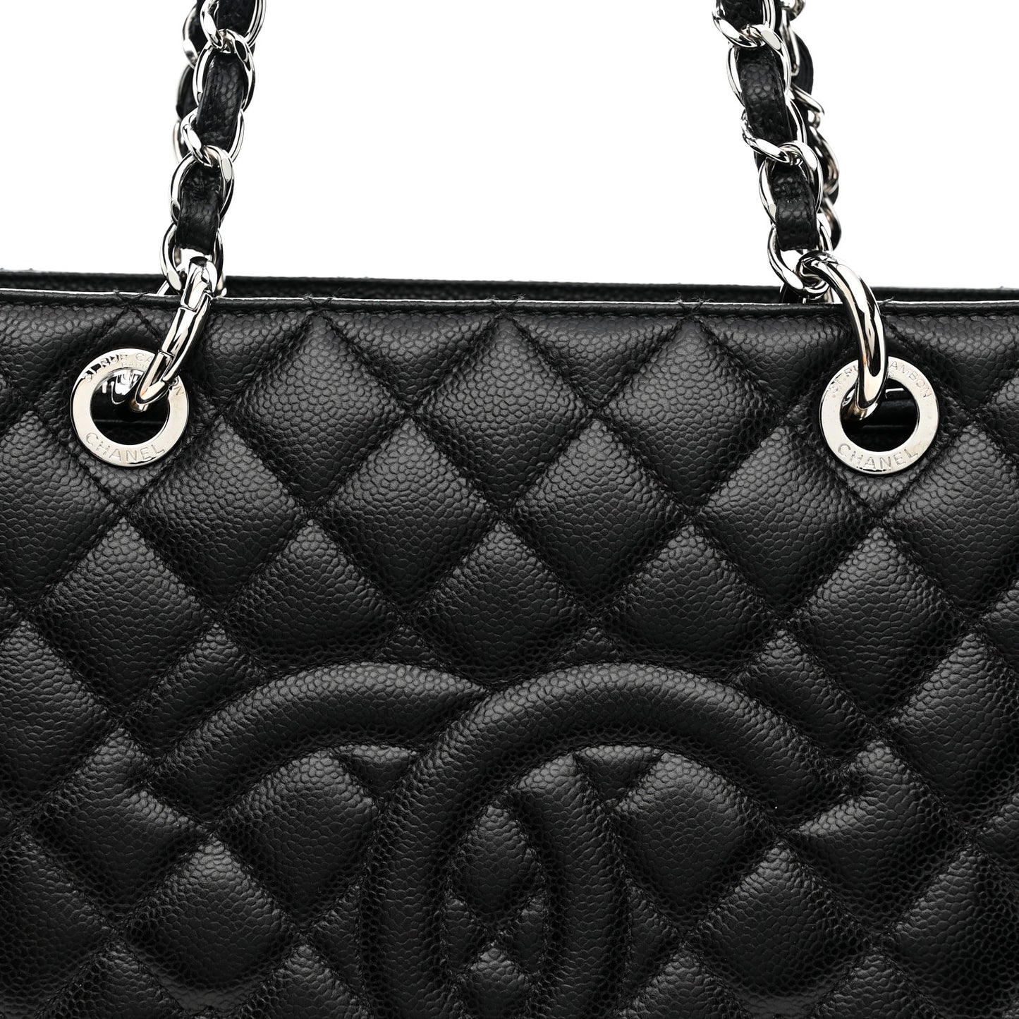 Caviar Quilted Grand Shopping Tote GST Black
