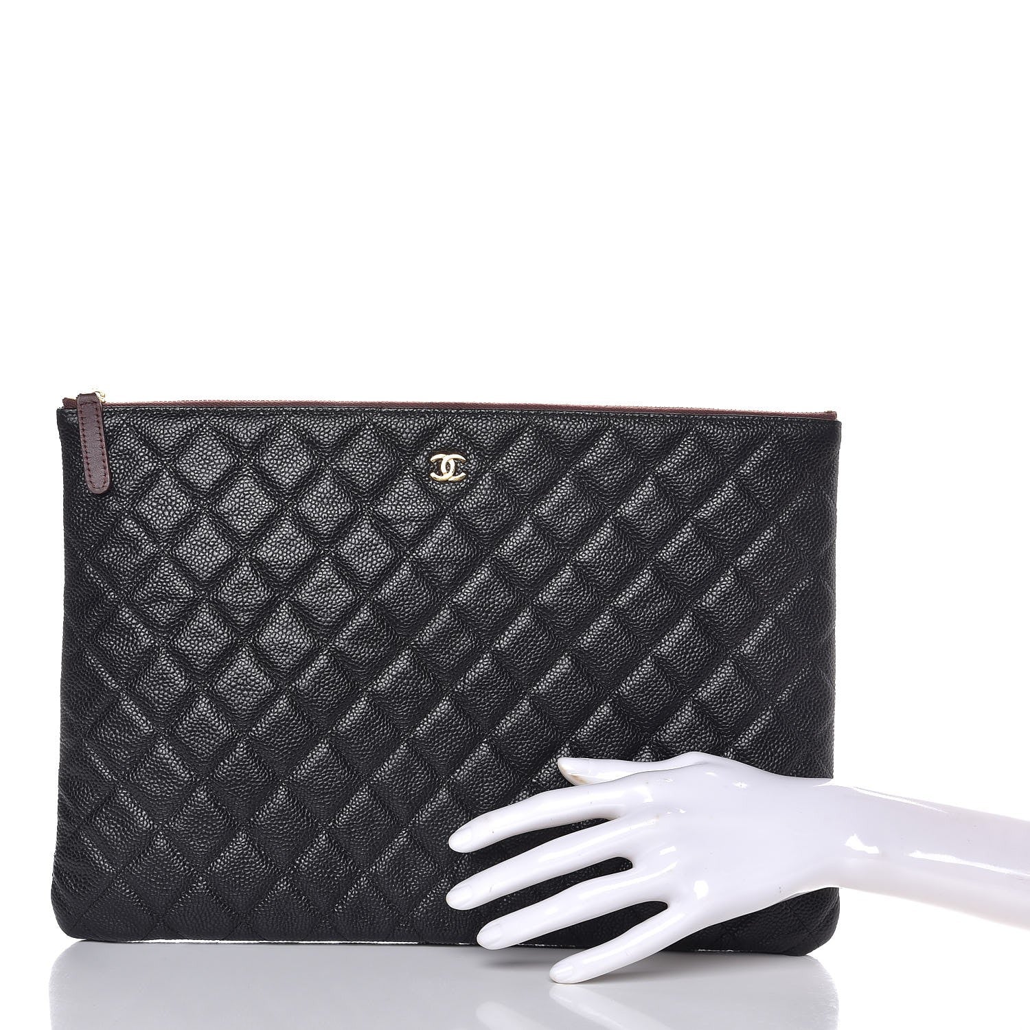 Chanel Caviar Quilted Large Cosmetic Case Black 2 of 8