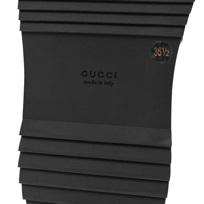 Gucci Jacquard Black Denim GG Monogram Angelina Platform 55mm Slide Sandals 36.5 Black Ivory 7 of 10