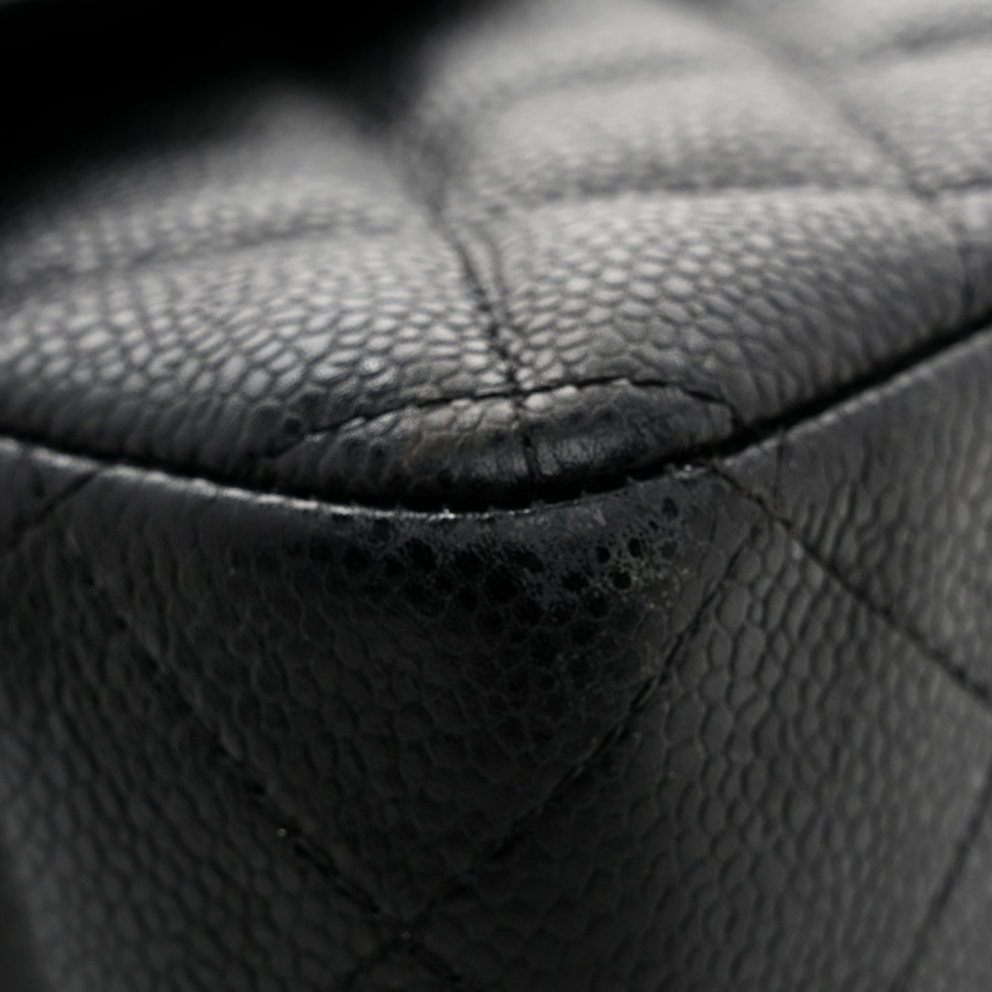 Caviar Quilted Jumbo Double Flap Black