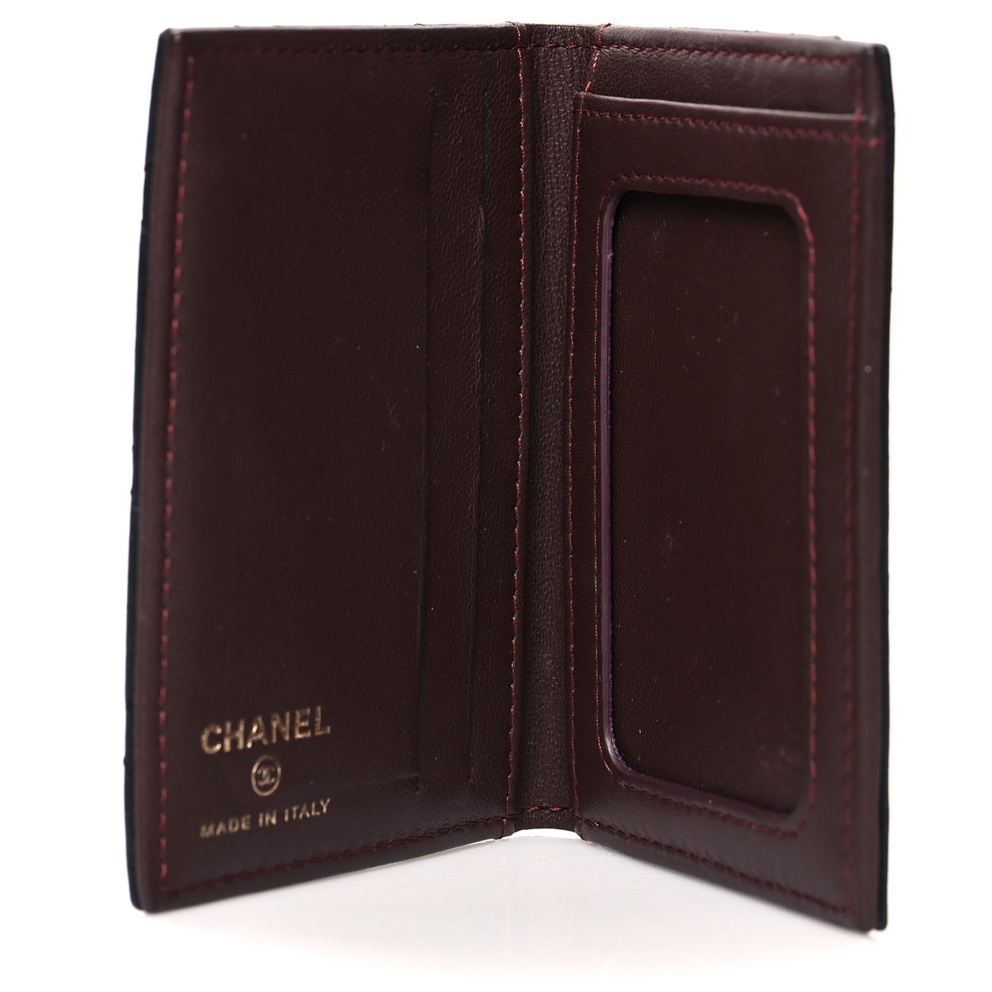 Lambskin Quilted Card Holder Wallet Black