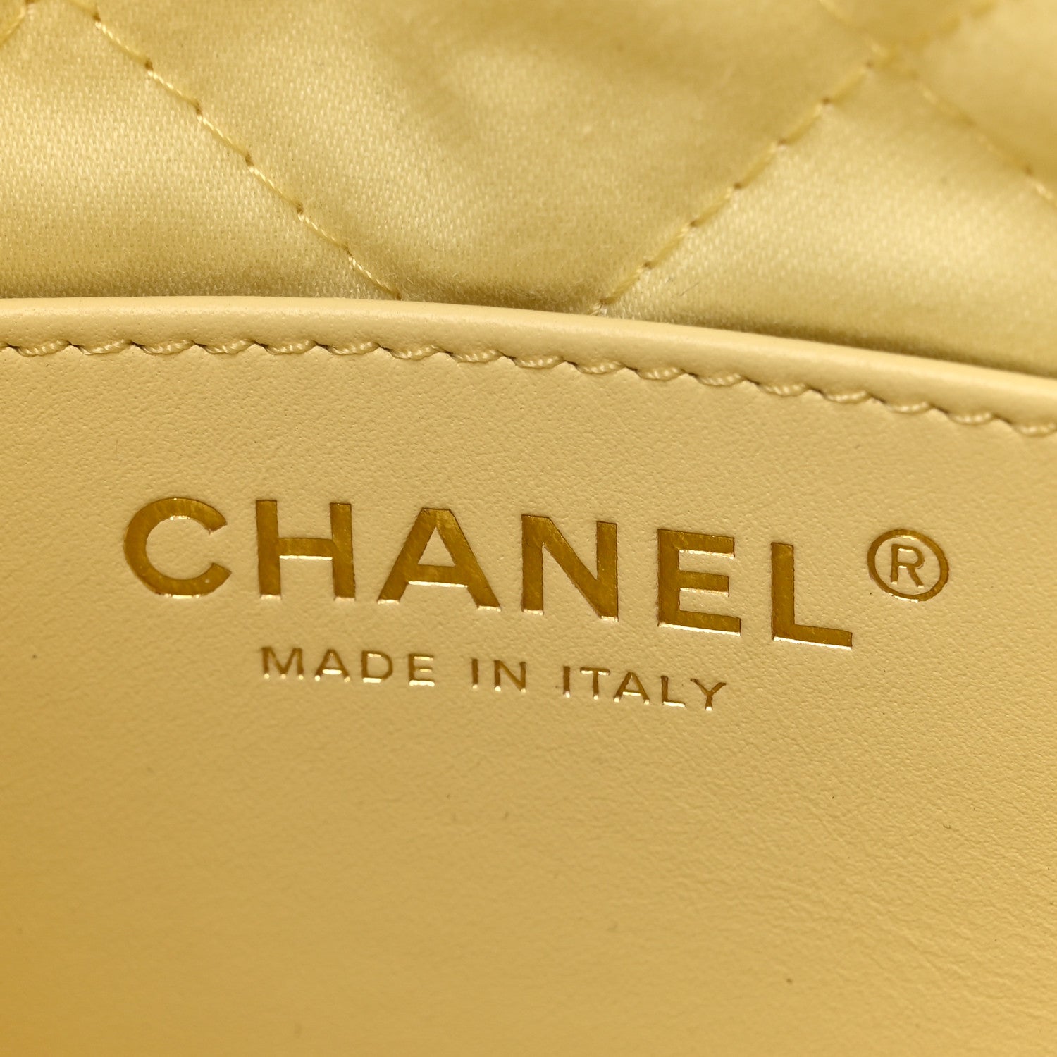 Chanel Shiny Calfskin Quilted Mini Chanel 22 Light Yellow 6 of 10