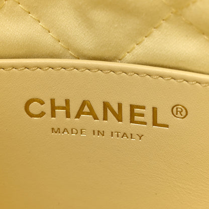 Chanel Shiny Calfskin Quilted Mini Chanel 22 Light Yellow 6 of 10