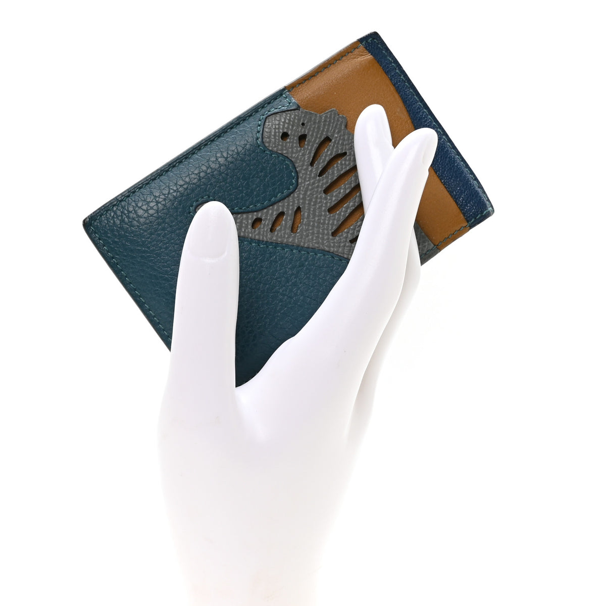 Togo Epsom Swift Mysore Rooroo 3CC Card Holder Vert Bosphore Amande Kraft Deep Bleu