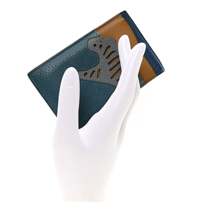 Hermes Togo Epsom Swift Mysore Rooroo 3CC Card Holder Vert Bosphore Amande Kraft Deep Bleu 2 of 8