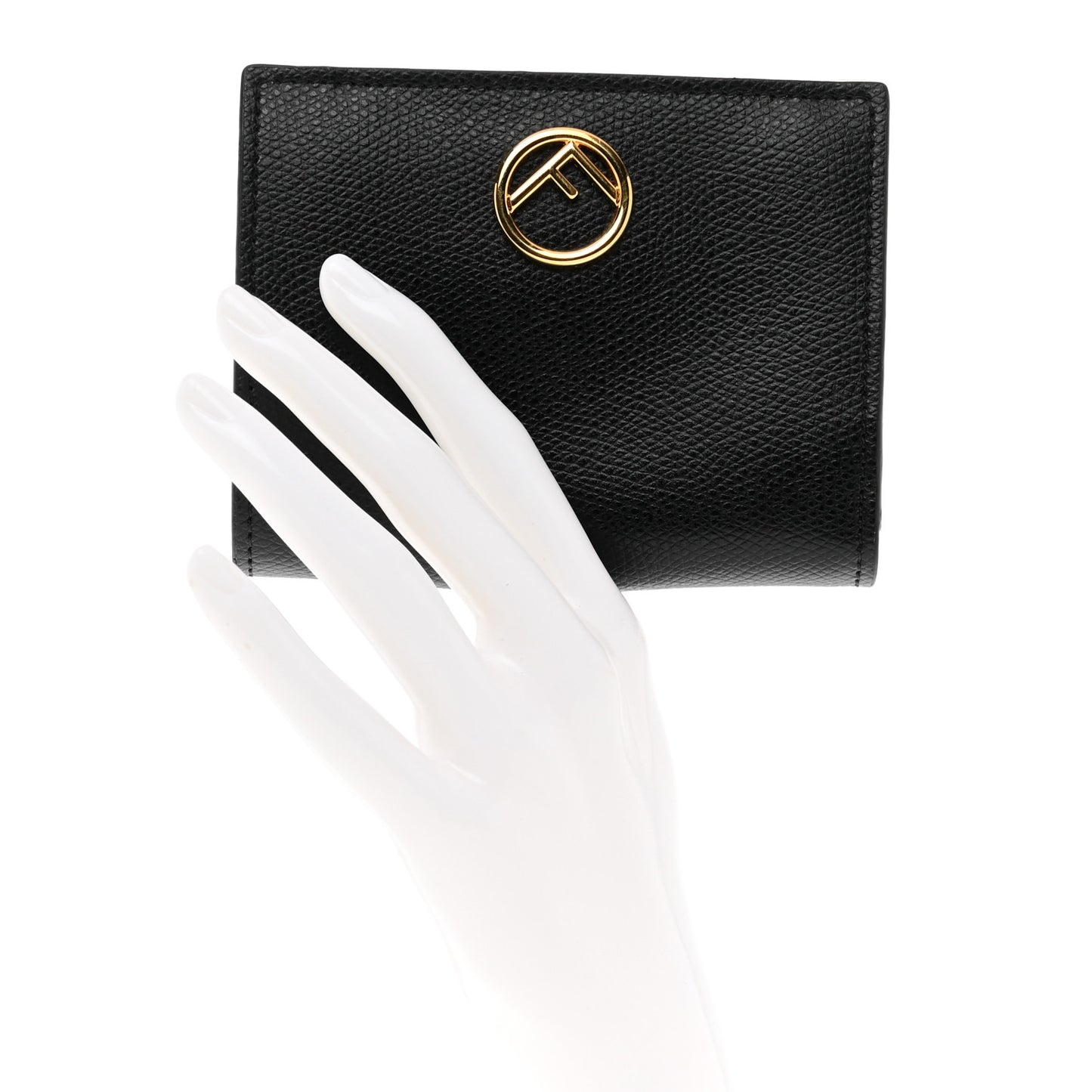 Vitello Cruise F is Fendi Compact Bi-Fold Wallet Black