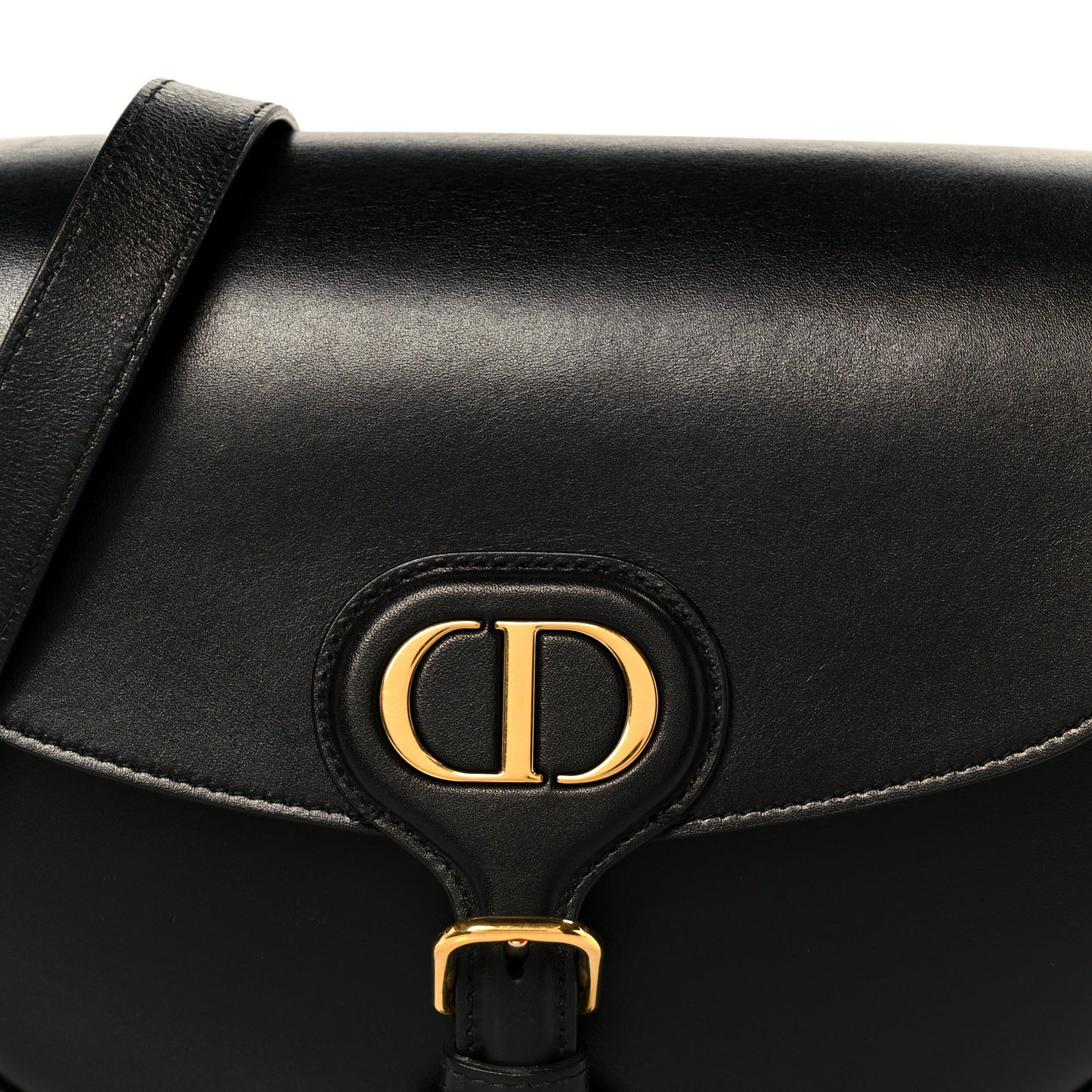 Box Calfskin Medium Bobby Flap Black