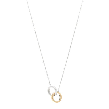 Tiffany Sterling Silver 18K Yellow Gold 1837 Interlocking Circles Pendant Necklace 1 of 4