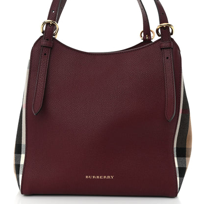 Burberry Grainy Calfskin House Check Small Canterbury Mahogany Red 7 of 9