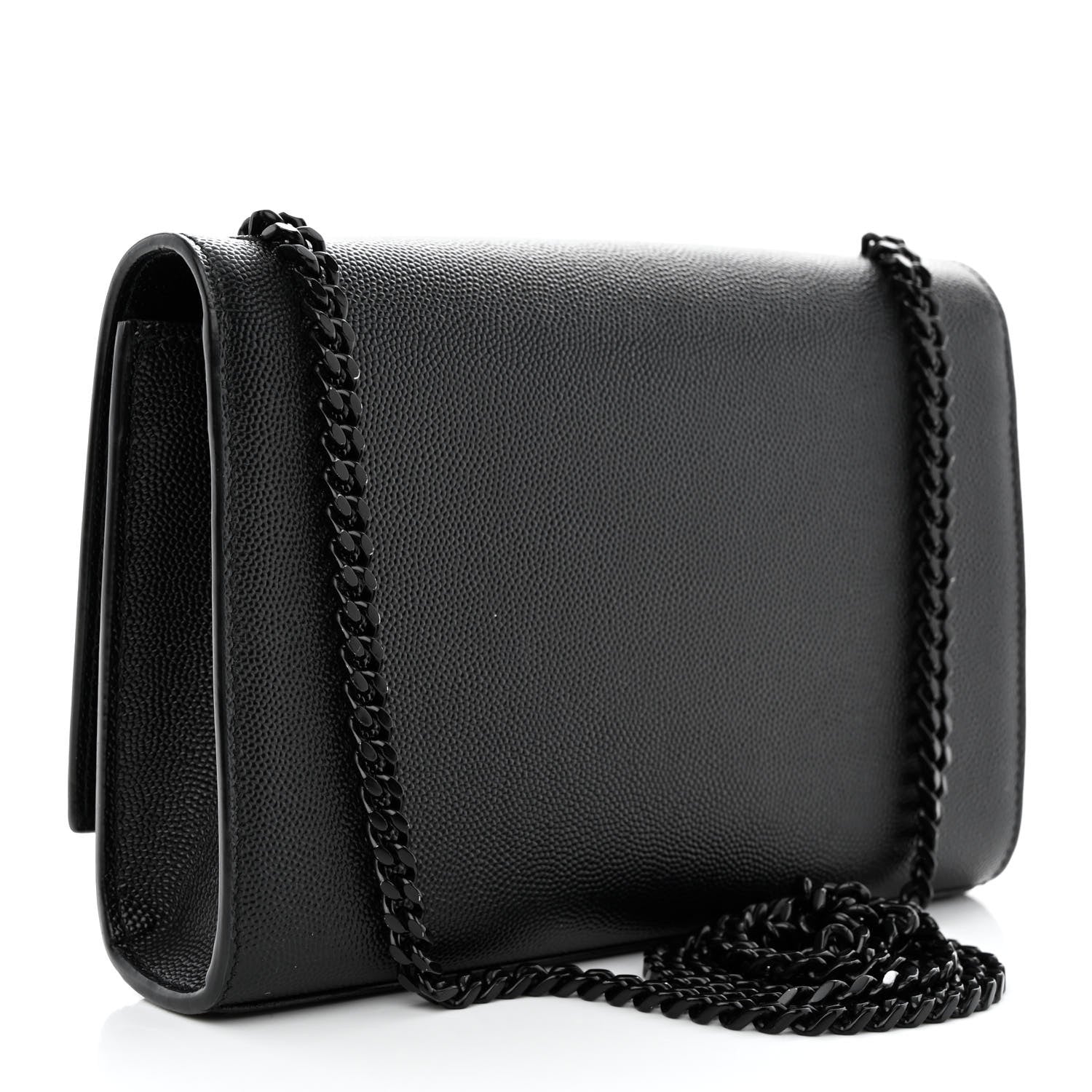 Saint Laurent Grain De Poudre Small Monogram Monochrome Kate Satchel Black 3 of 10