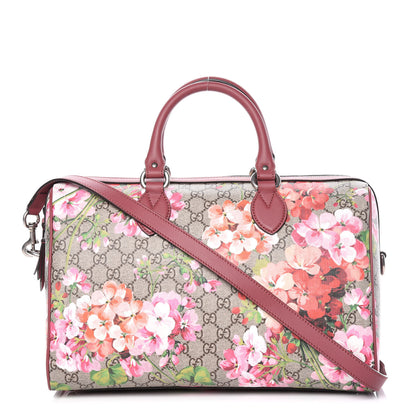 Gucci GG Supreme Monogram Blooms Medium Boston Beige Multicolor Dry Rose 1 of 10