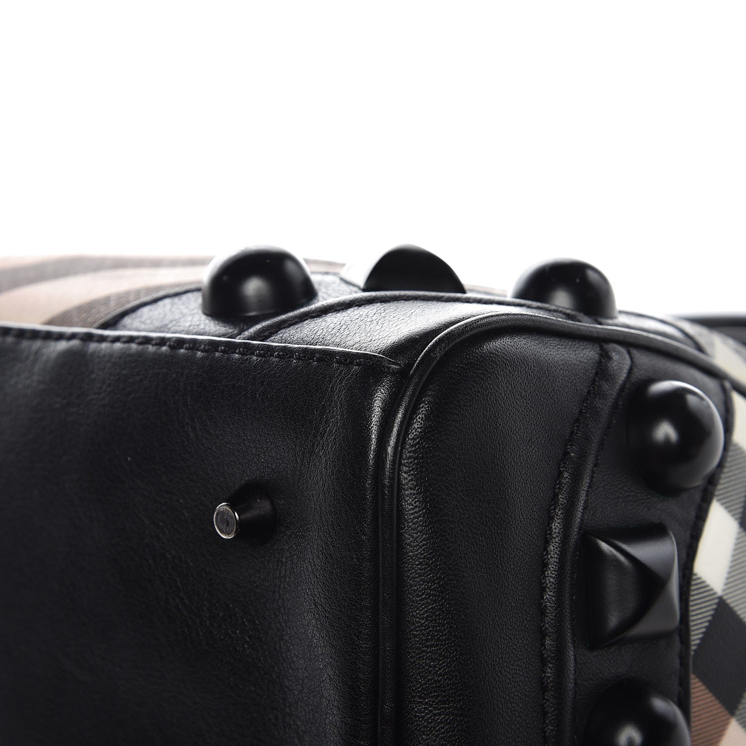 Burberry Nova Check Mega Stud Bowling Bag Black 12 of 13