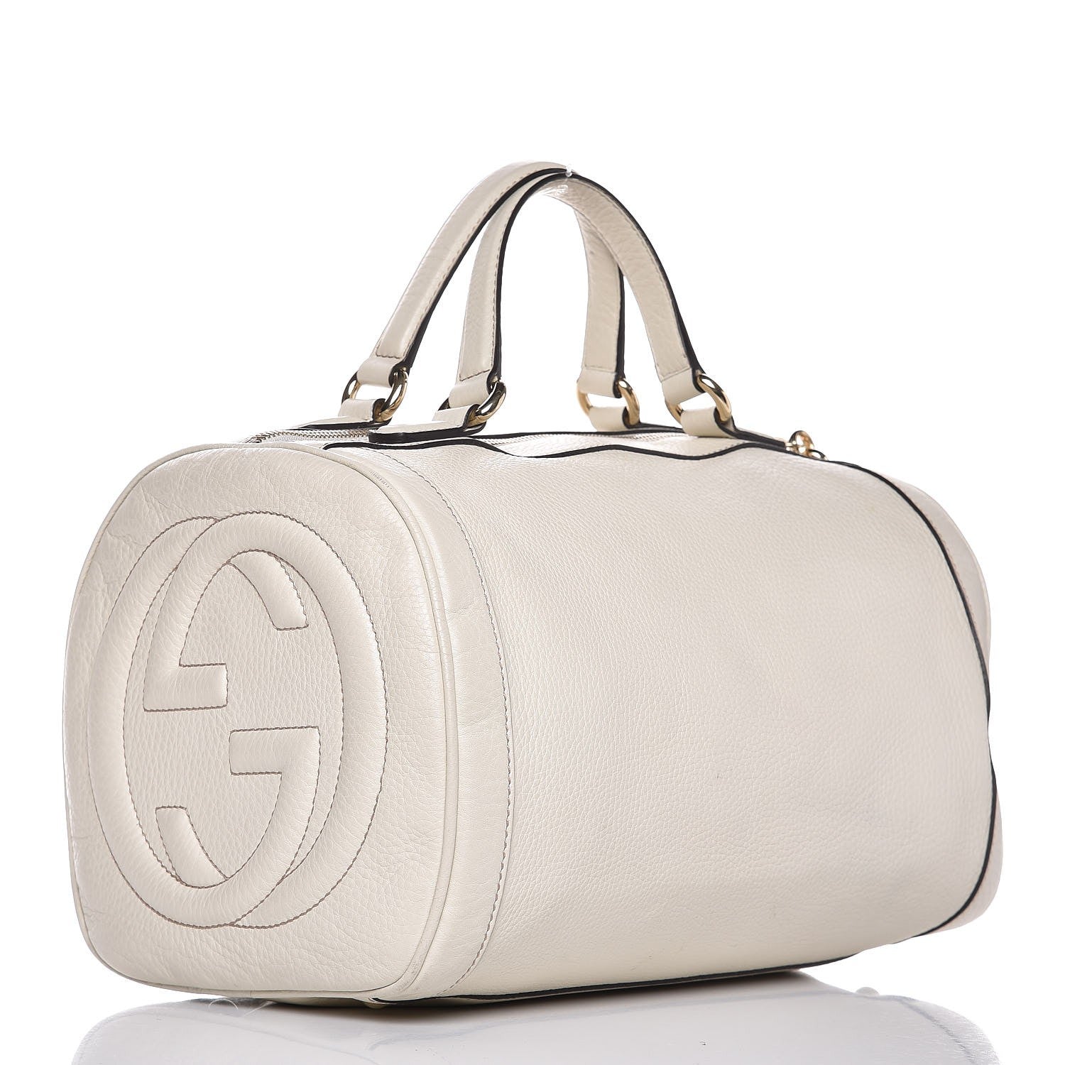 Gucci Pebbled Calfskin Medium Soho Boston Off White 3 of 21