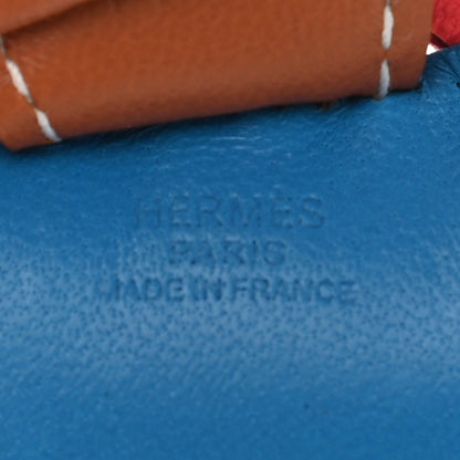 Hermes Milo Lambskin Grigri Rodeo Horse Bag Charm PM Blue Zanzibar Rose Texas Gold 4 of 4