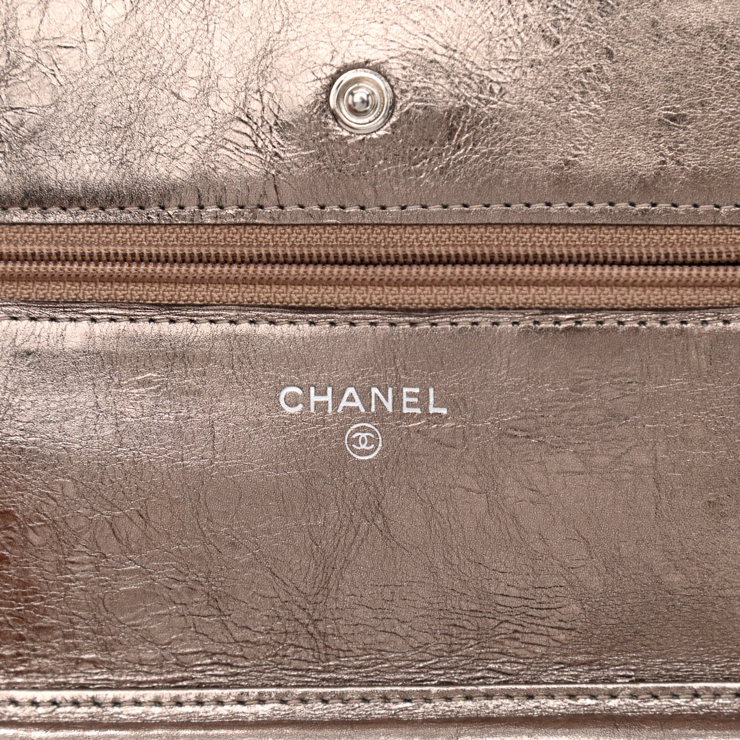 Chanel Metallic Aged Calfskin Quilted Reissue Wallet On Chain WOC Bronze 6 of 11