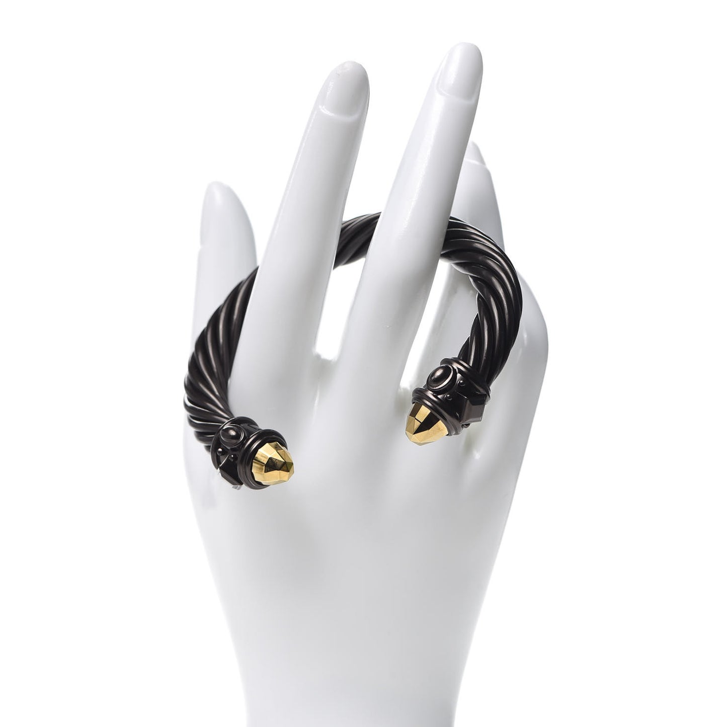Aluminum 10mm Renaissance Cable Bracelet Black Gold