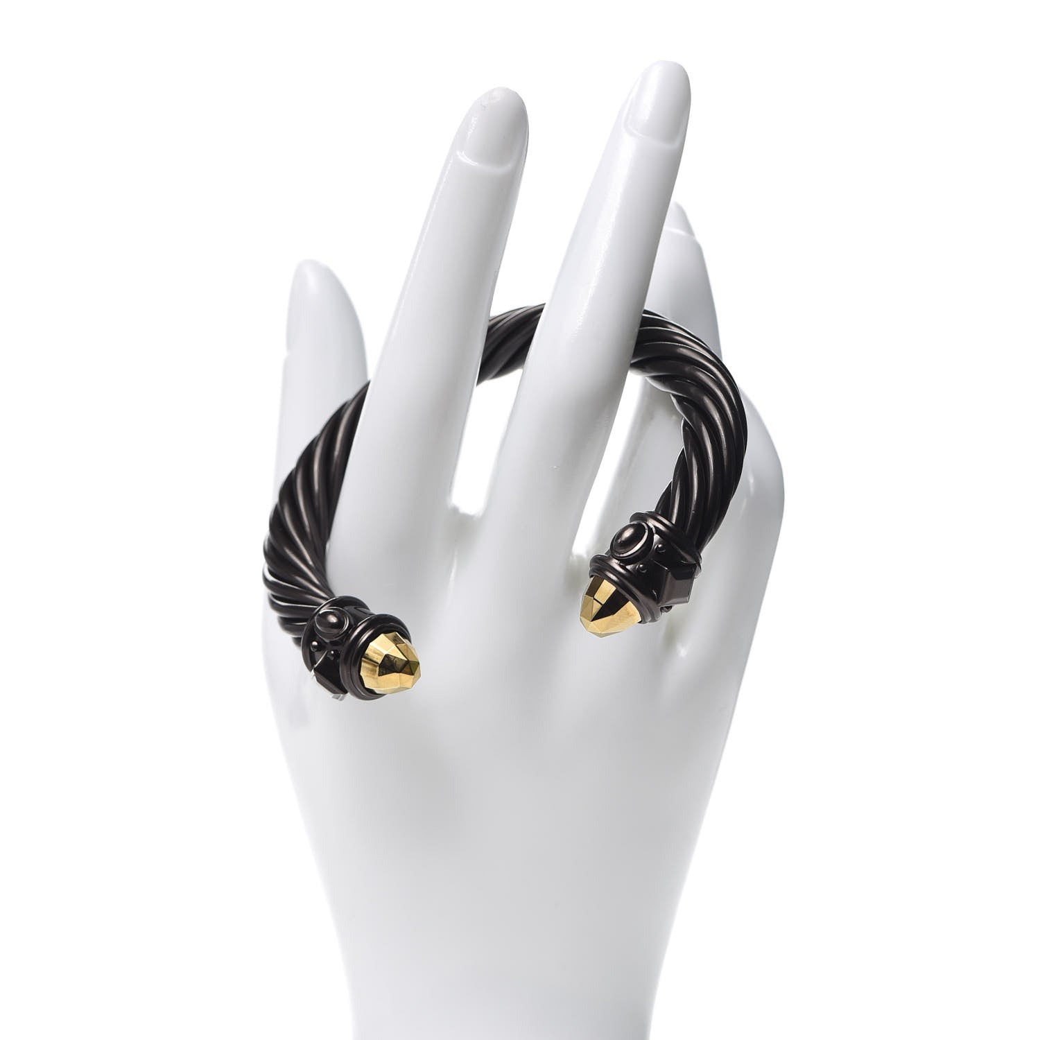 David Yurman Aluminum 10mm Renaissance Cable Bracelet Black Gold 2 of 5
