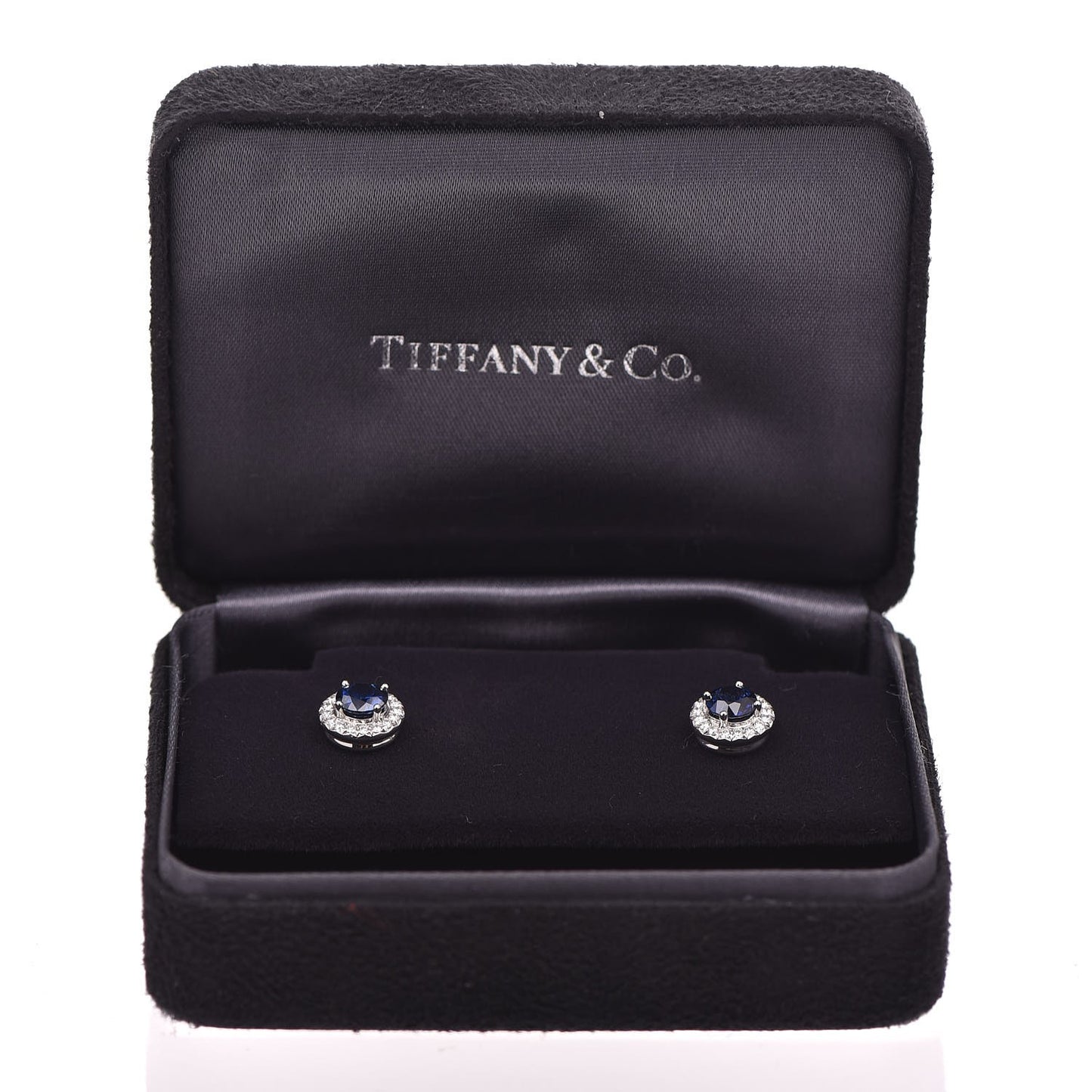 Platinum Diamond Sapphire Soleste Earrings