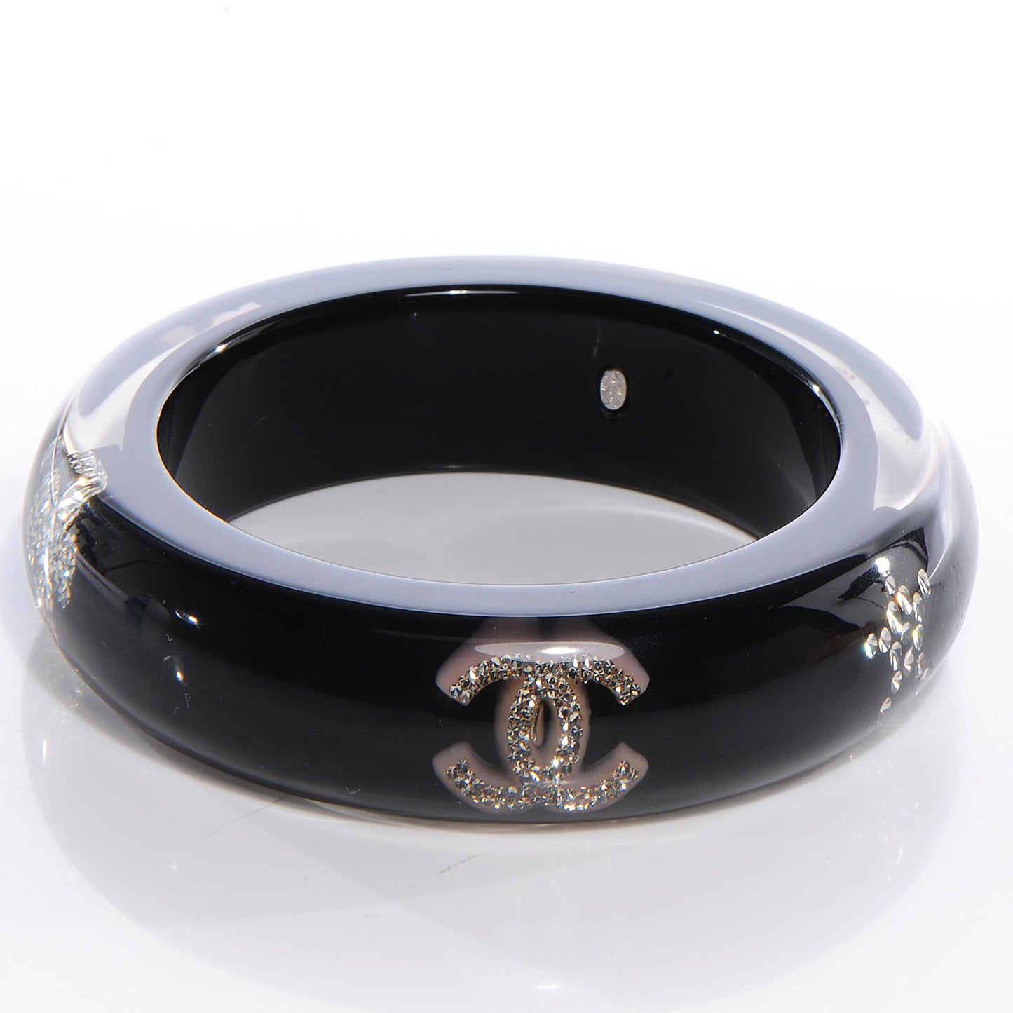 Resin Crystal CC Bangle Black