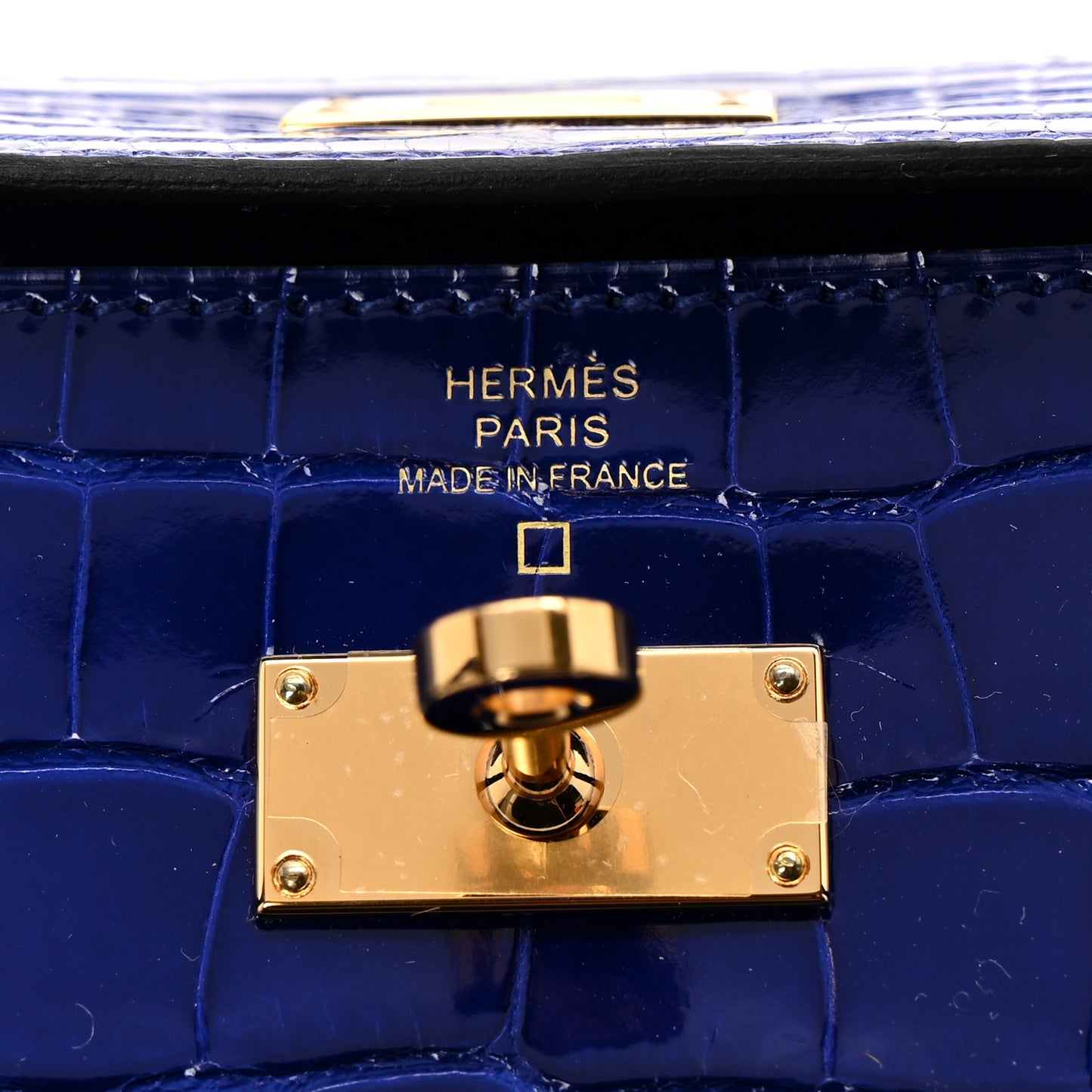 Shiny Alligator Kelly Wallet To Go Bleu Electrique