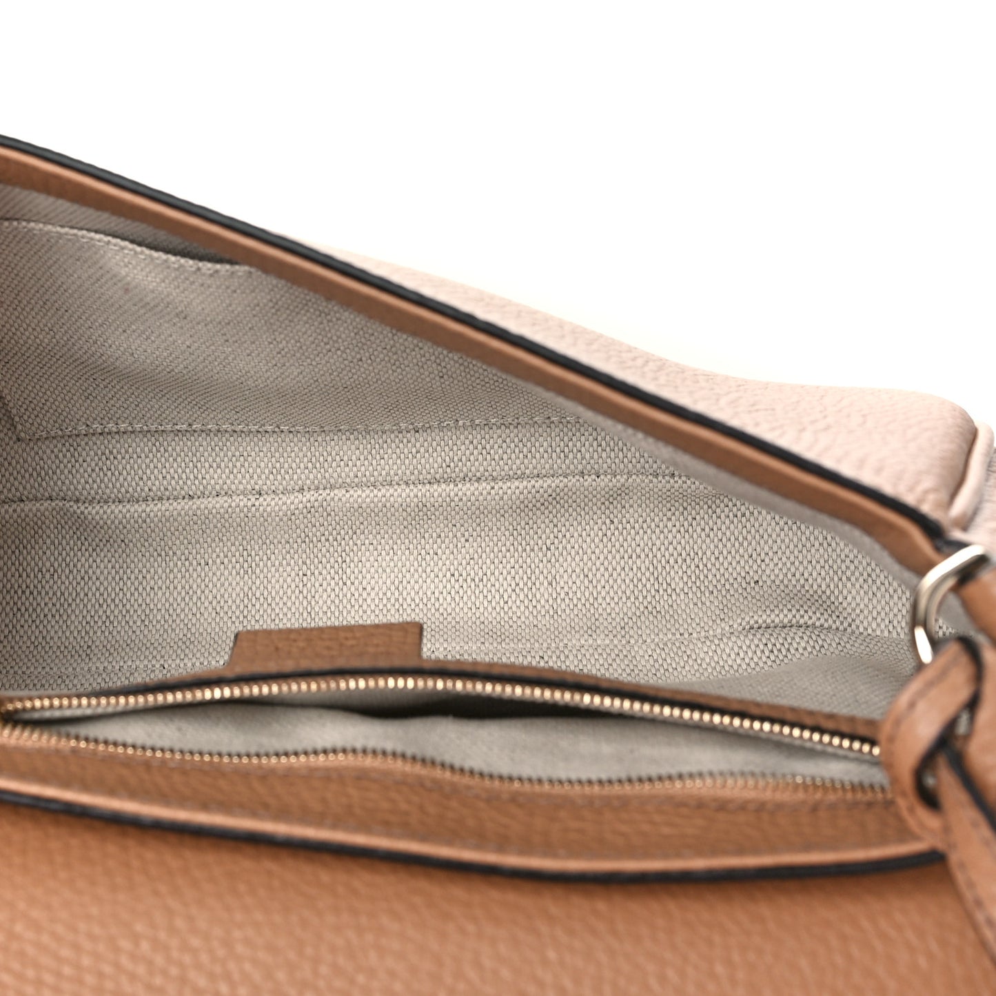 Pebbled Calfskin Medium Soho Flap Crossbody Camelia