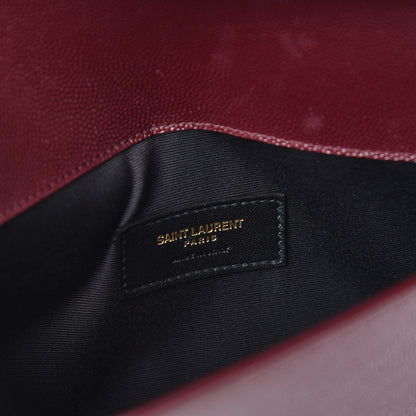 Saint Laurent Grain De Poudre Uptown Pouch Burgundy 6 of 7