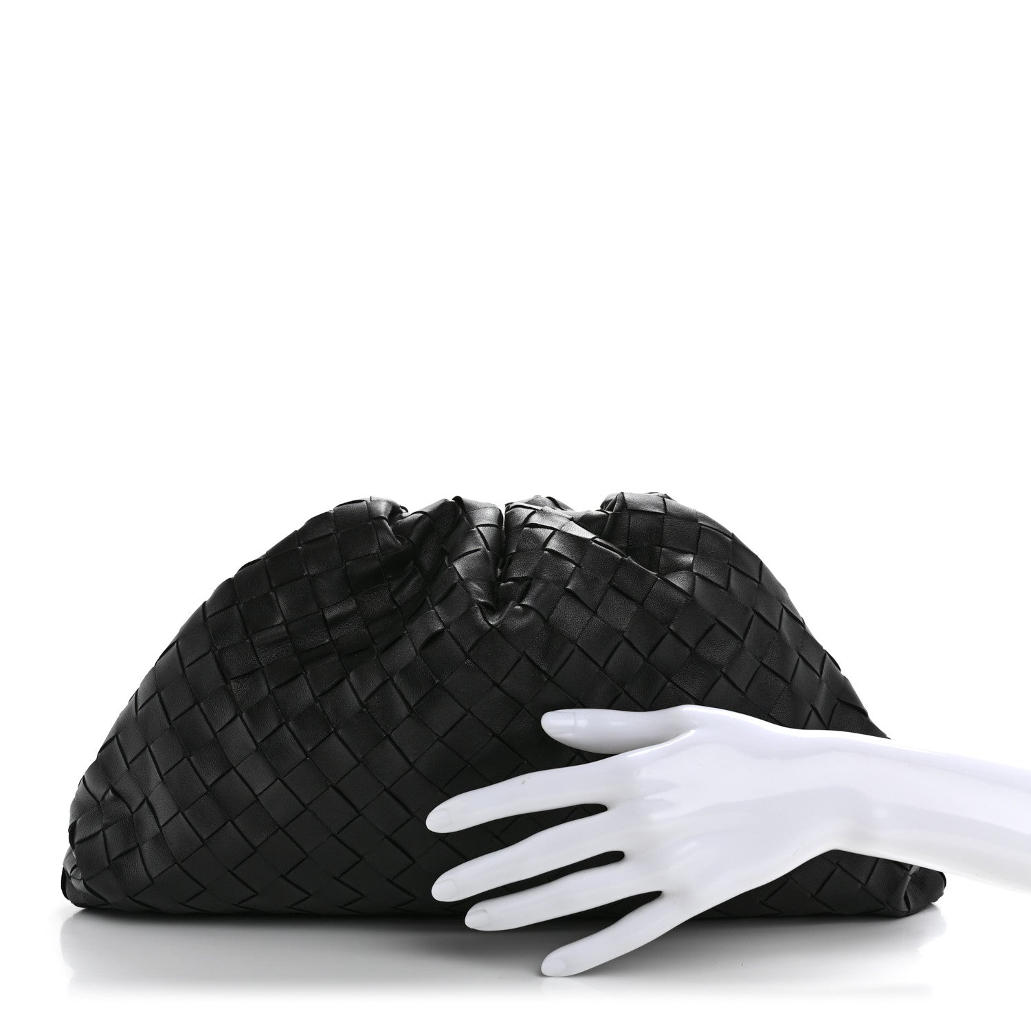 Bottega Veneta Nappa Maxi Intrecciato The Pouch Oversized Clutch Black 2 of 11