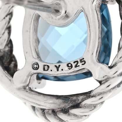 David Yurman Sterling Silver Hampton Blue Topaz 7mm Infinity Earrings 4 of 4