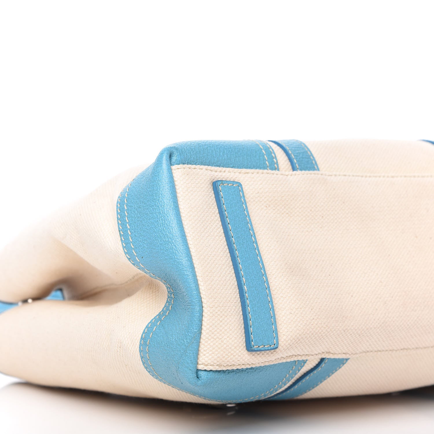 Prada Canvas Calfskin Trim Tote Beige Voyage 6 of 11