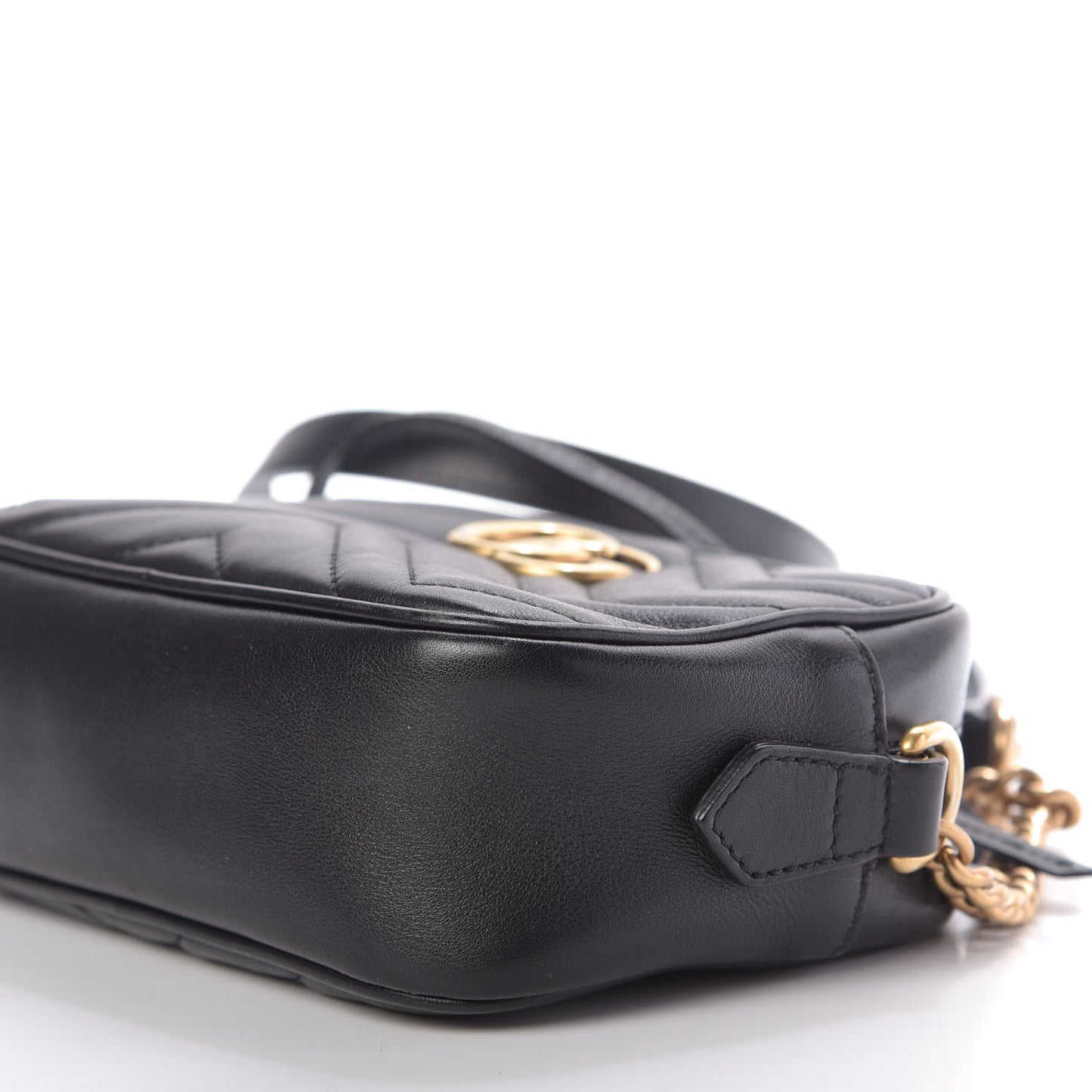 Calfskin Matelasse Mini GG Marmont Chain Shoulder Bag Black