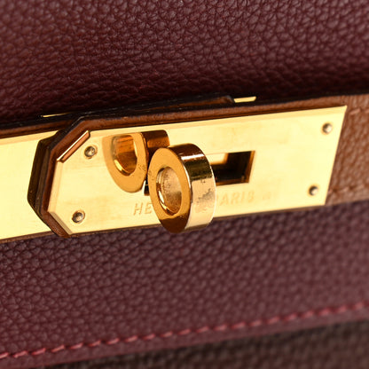 Hermes Togo Tri-Color Kelly Retourne 32 Rouge H Gold Havane 19 of 19