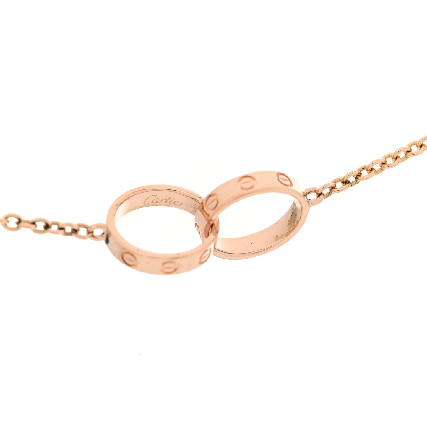 18K Pink Gold Interlocking LOVE Necklace