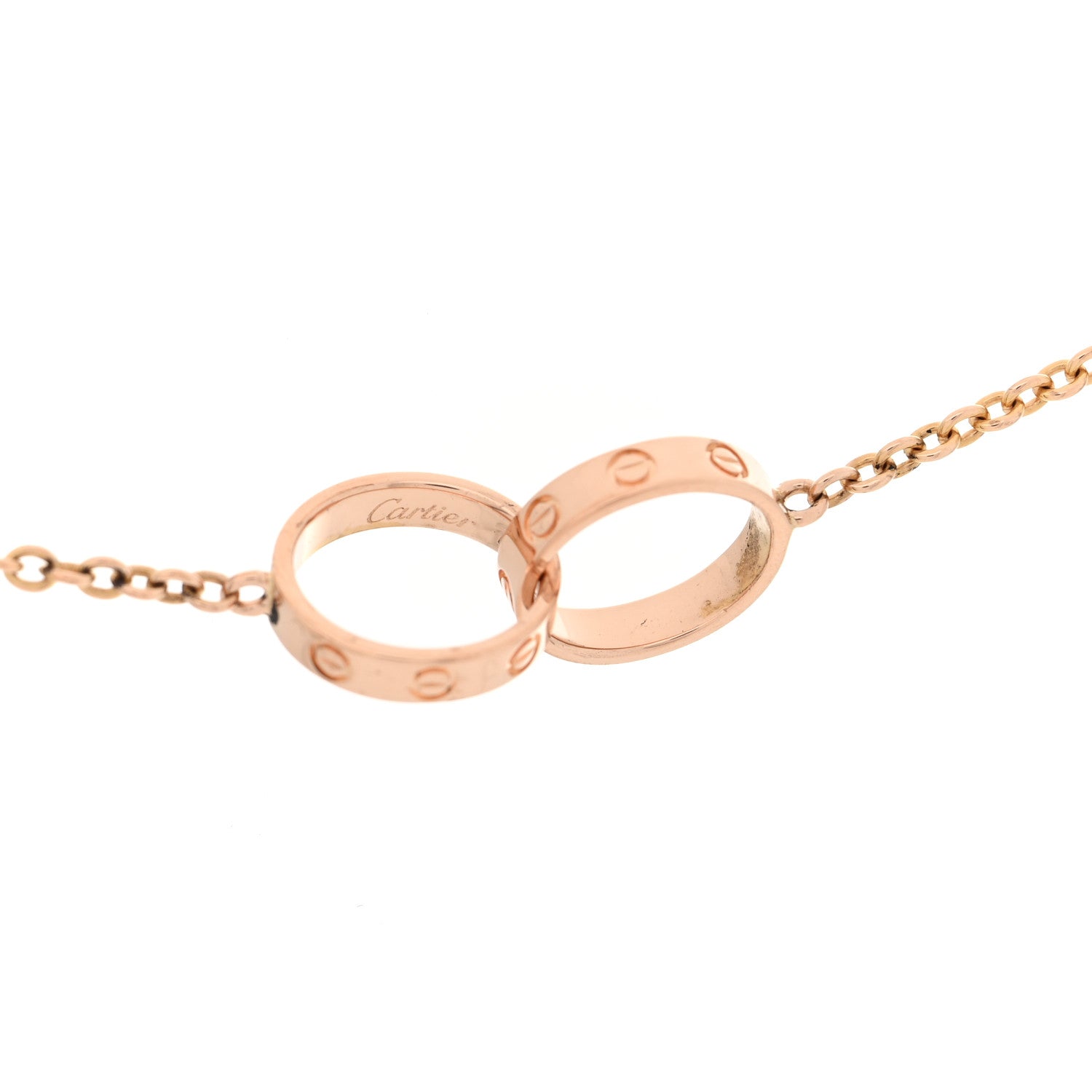 Cartier 18K Pink Gold Interlocking LOVE Necklace 4 of 5