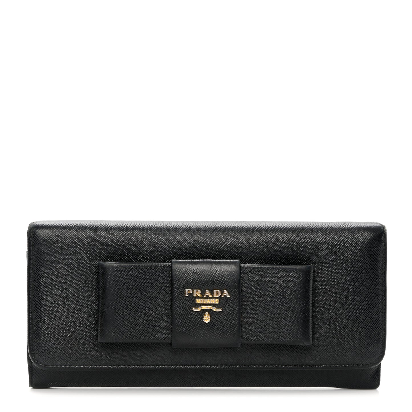 Saffiano Bow Continental Wallet Black