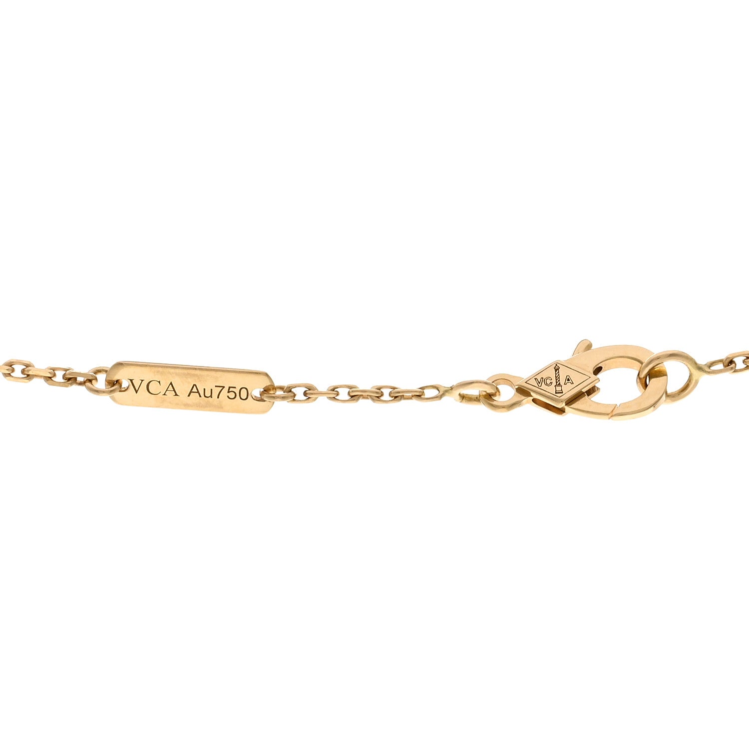 Van Cleef & Arpels 18K Yellow Gold Mother of Pearl Vintage Alhambra Pendant Necklace 4 of 6