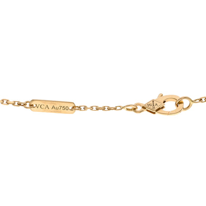 Van Cleef & Arpels 18K Yellow Gold Mother of Pearl Vintage Alhambra Pendant Necklace 4 of 6
