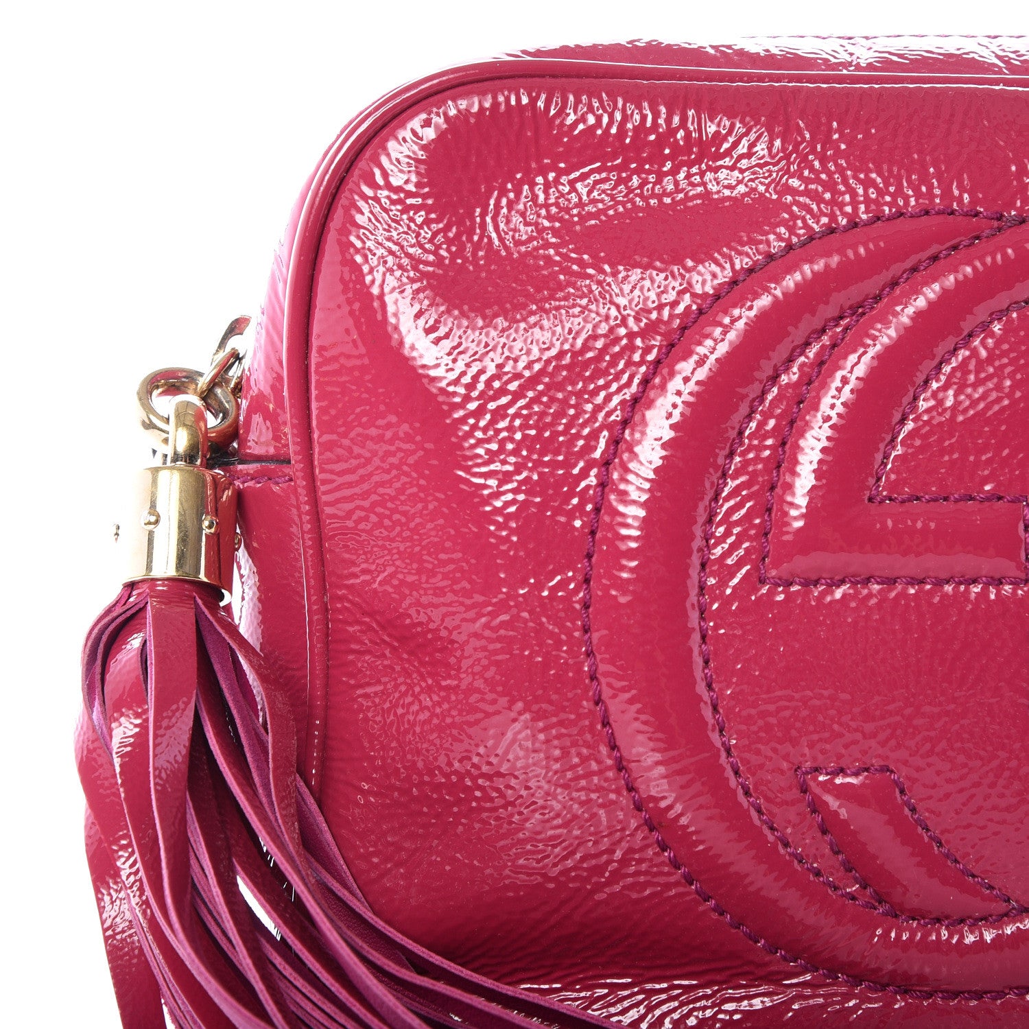 Gucci Soft Patent Small Soho Disco Bag Bright Bougainvillea 12 of 12