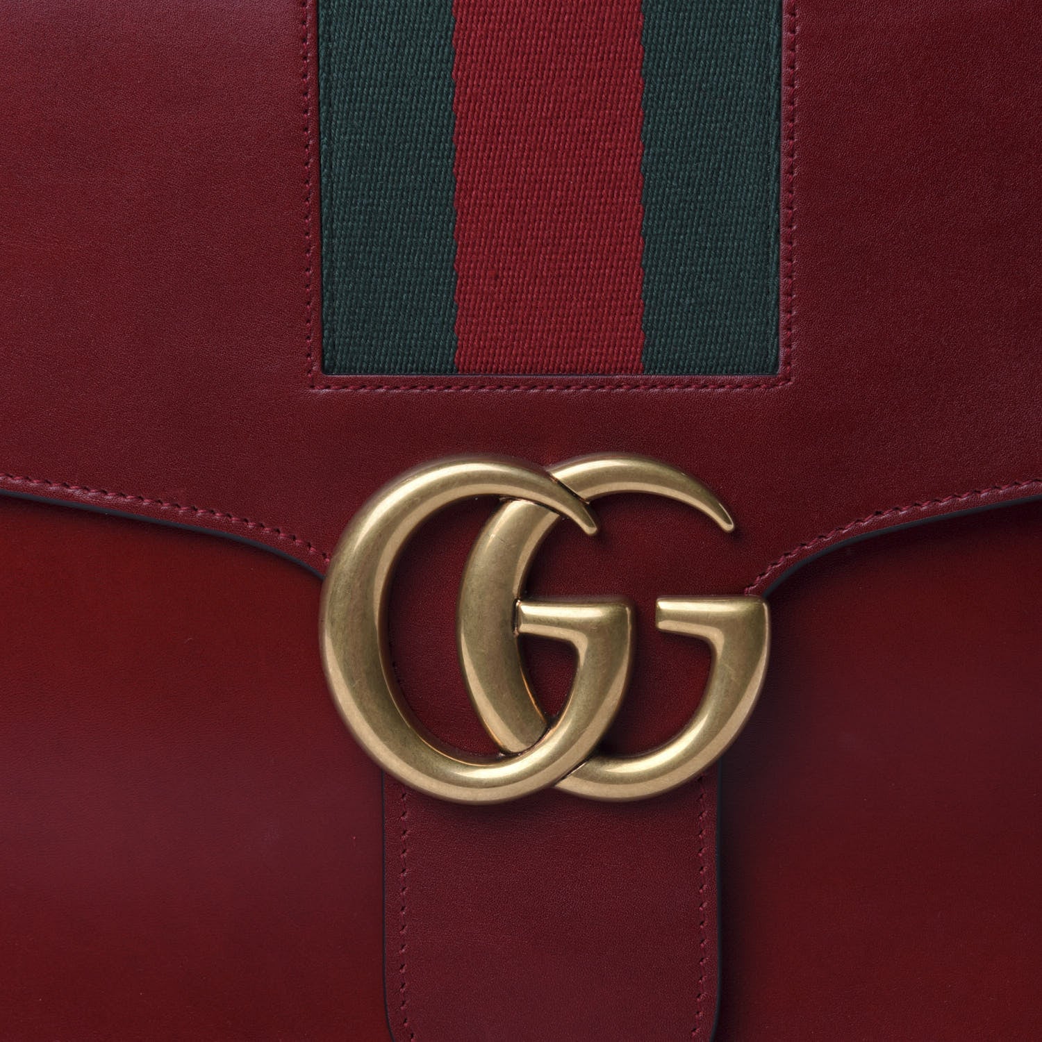 Gucci Tuscany Lux Calfskin Web GG Marmont Shoulder Bag Red 11 of 11