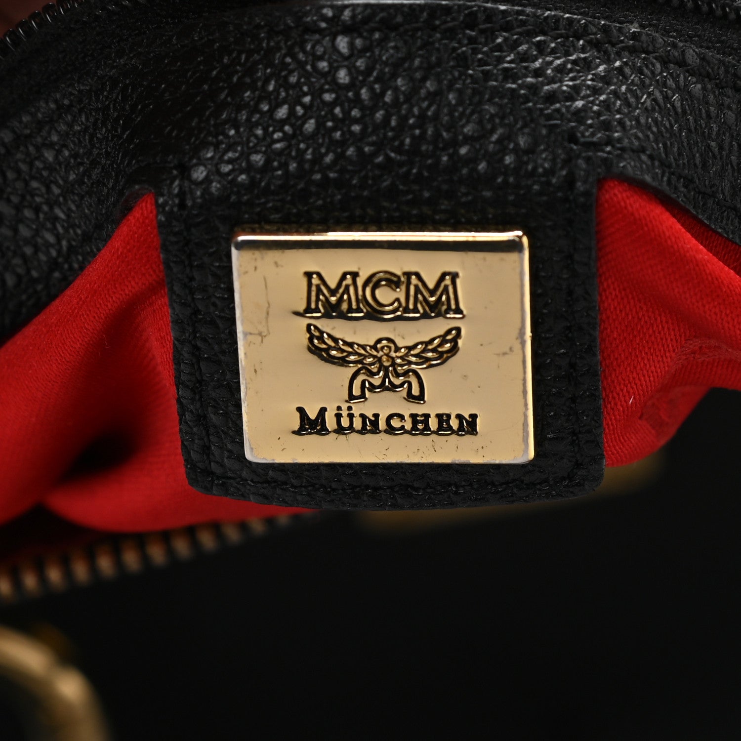MCM Grained Calfskin Studded Boston Bag Black 6 of 10