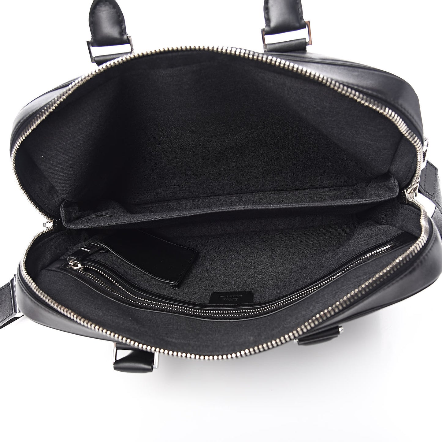 HOMME Calfskin Ribbed Briefcase Black