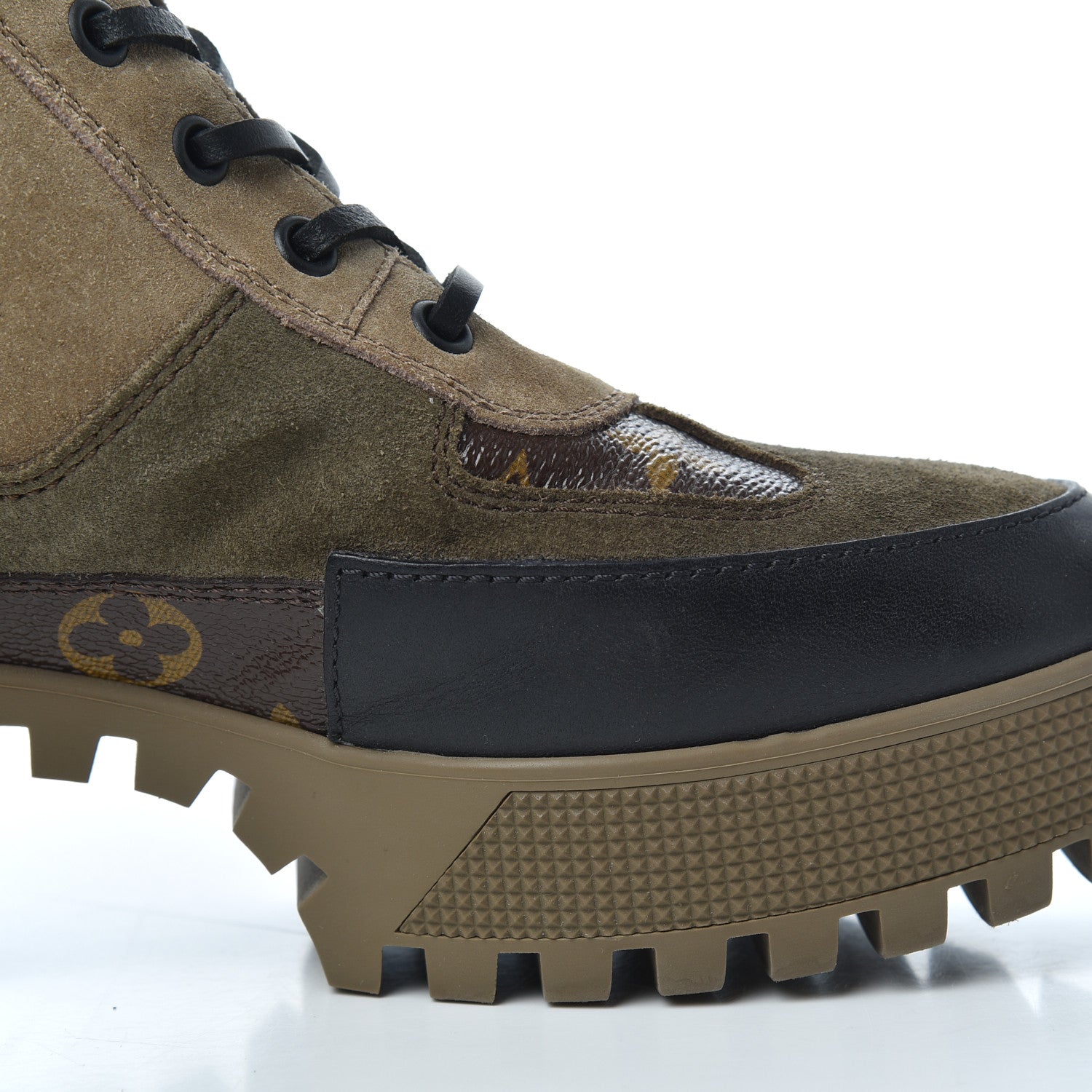 Louis Vuitton Suede Calfskin Monogram Laureate Platform Desert Boots 38.5 Beige 8 of 17
