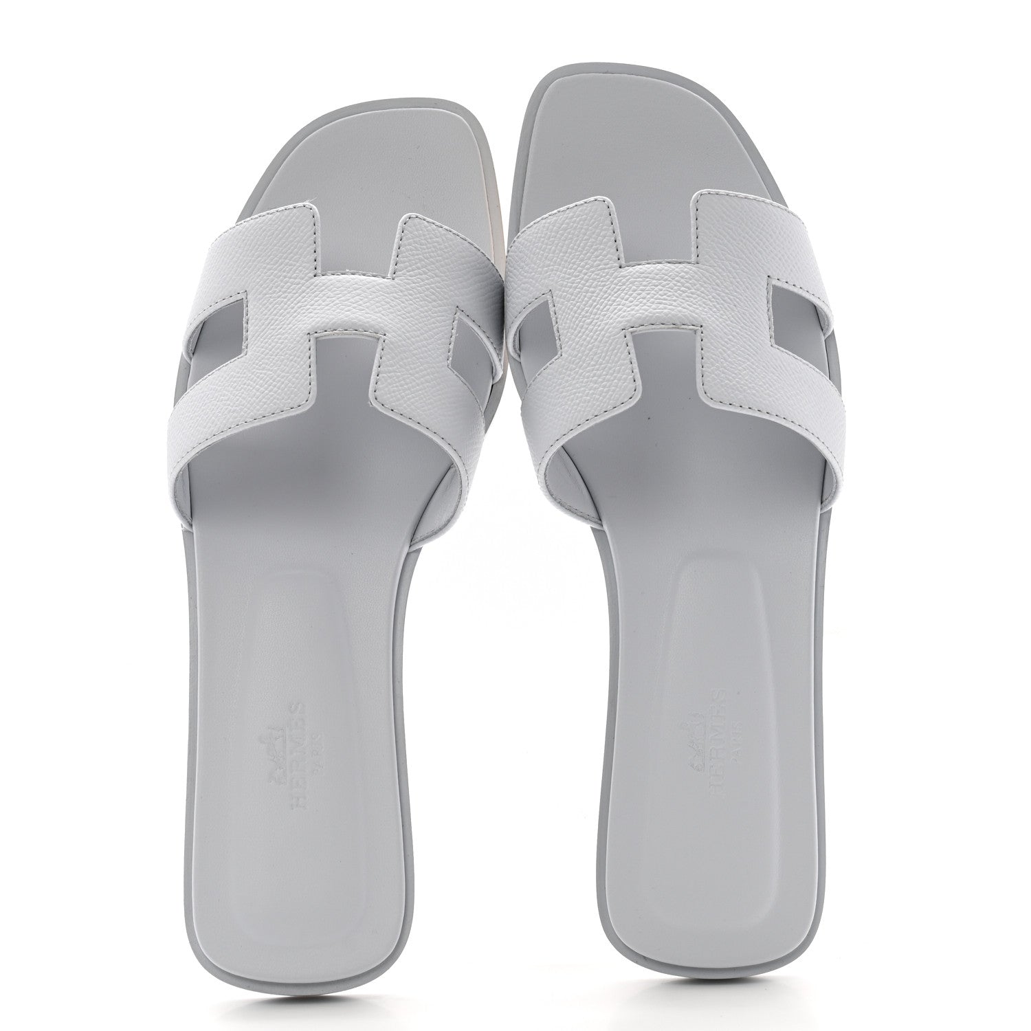 Hermes Epsom Oran Sandals 38.5 Bleu Glacier 2 of 10