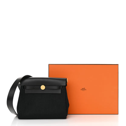 Hermes Military Toile Vache Hunter Herbag Zip Retourne 20 Black 11 of 11