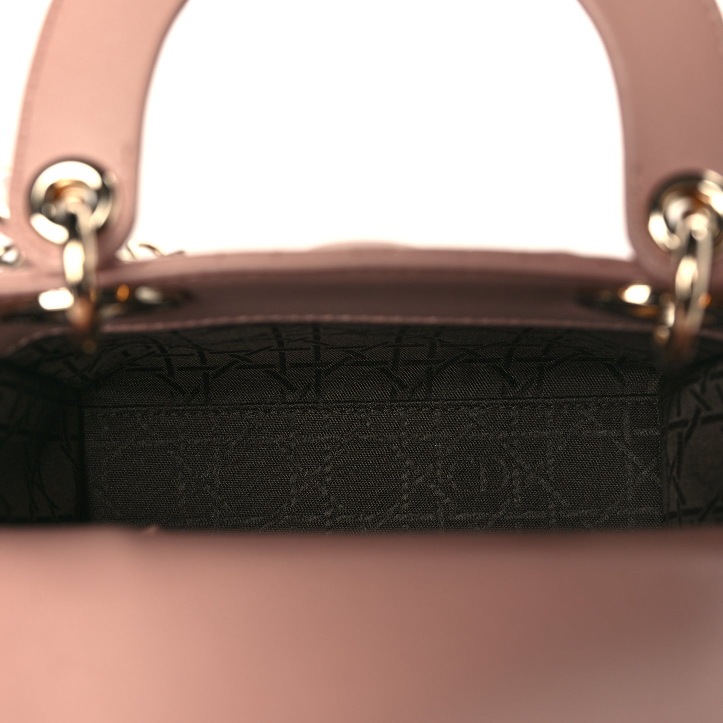 Lambskin Cannage Mini Lady Dior Rose De Vents